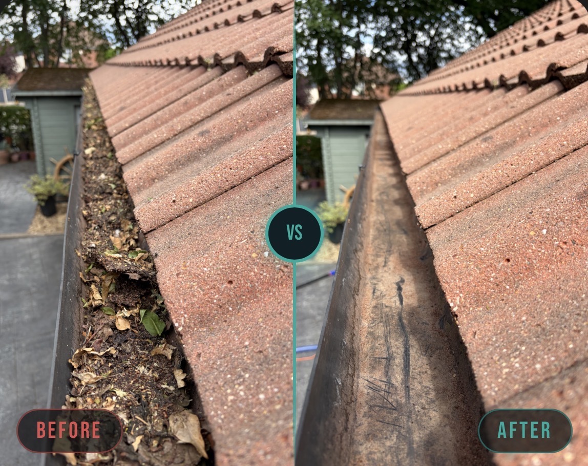 Gutter Cleaning before and after